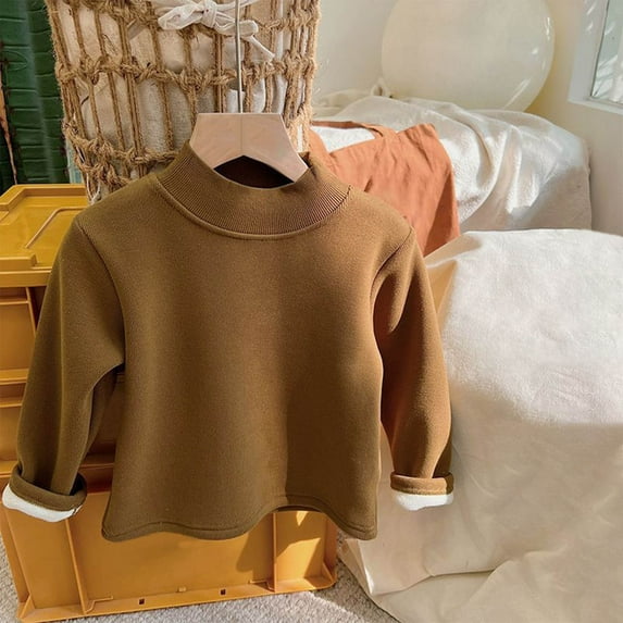 Girls Boys & Toddler Solid Turtleneck Kids Basic Shirt (1 Toddler-10 Years)