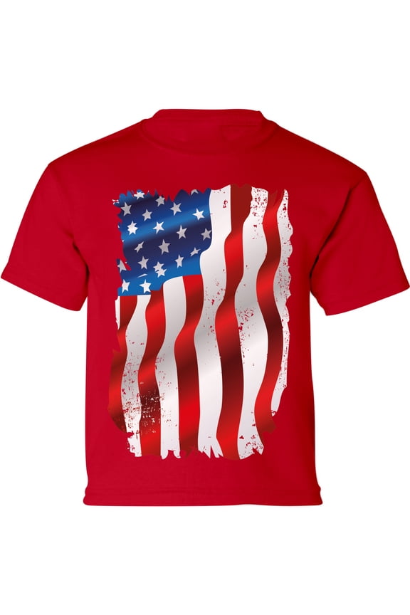 Girls Boys USA Shirt - American Flag 4th of July - Patriotic Graphic Tees for Toddlers Age 2 3 4 5 17