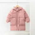 thumbnail image 1 of Girls' Boys' Water-Resistant Long Puffer Jacket Fall Winter Coats Hooded Outerwear Padded Jacket Waterproof Warm Long Parka, 1 of 6