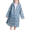 thumbnail image 1 of Girls Boys Waterproof Animal Sketch Print Hooded Rain Coat for School Travel Outdoor Rainy Days Rainwear 11-14 Years, 1 of 8