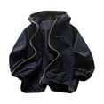 thumbnail image 1 of Girls' Boys' Waterproof Jacket Zip Up Hoodies Hooded Outdoor Windproof Jackets Tops For Teen Upf 50+ Rash Guard Clothes Quick Dry Sports Activewear Loose Fit Cottons 4-15 Years, 1 of 5