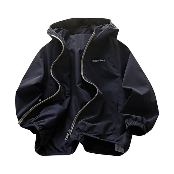 Girls' Boys' Waterproof Jacket Zip Up Hoodies Hooded Outdoor Windproof Jackets Tops For Teen Upf 50+ Rash Guard Clothes Quick Dry Sports Activewear Loose Fit Cottons 4-15 Years