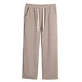 thumbnail image 1 of Girls Boys Wide Leg Pants Solid Color Elastic Waist with Side Pockets Sports Trousers Lightweight Breathable Long Pant for Kids Gray 7-8 Years, 1 of 3
