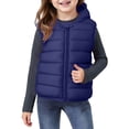 thumbnail image 1 of Girls Boys Winter Coat Lightweight Kids Vest Zip Up Hooded Fall Jackets Girls Trendy Clothes Navy 100, 1 of 3