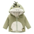 thumbnail image 1 of Girls Boys Winter Coat Toddler Fleece Jacket Boys Girls Long Sleeve Full Zip Coat Warm Sherpa Jacket with Pockets Green 2-3 Years, 1 of 3