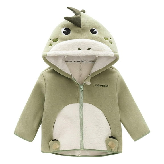 Girls Boys Winter Coat Toddler Fleece Jacket Boys Girls Long Sleeve Full Zip Coat Warm Sherpa Jacket with Pockets Green 3-4 Years