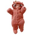 thumbnail image 1 of Girls Boys Winter Long Sleeve Footed Jumpsuit Dinosaurs Sheep Deer Hooed Warm Clothes 6-9 Months, 1 of 5