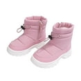 thumbnail image 1 of Girls Boys Winter Snow Boots Adjustable Drawstring Hook and Loop Straps Waterproof Outdoor Booties, 1 of 8