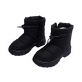 thumbnail image 1 of Girls Boys Winter Snow Boots Adjustable Drawstring Hook and Loop Straps Waterproof Outdoor Booties, 1 of 5