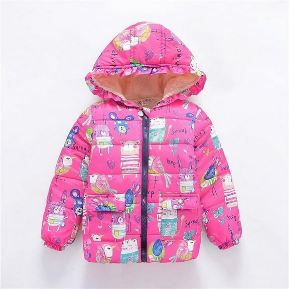 Girls Boys Winter Warm Fur Windproof Waterproof Hodded Puffer Jacket