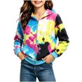 thumbnail image 1 of Girls Boys Zip Up Hoodies Sweatshirt Casual Full Zip Up Printed Long Sleeve Warm Uniform Jacket Fall Winter Fashion Coat with Pockets Black 10-11 Years, 1 of 6