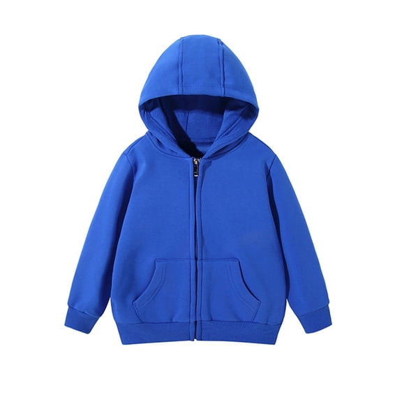 Girls Boys Zip Up Hoodie Soft Sweatshirt Kids Hoodies for Toddler Zipper Hoodie Jacket (Age 5-16 Years)(Color:Blue,Size:4-5 Years)