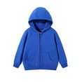 thumbnail image 1 of Girls Boys Zip Up Hoodie Soft Sweatshirt Kids Hoodies for Toddler Zipper Hoodie Jacket (Age 5-16 Years)(Color:Blue,Size:6-7Years), 1 of 9