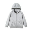 thumbnail image 1 of Girls Boys Zip Up Hoodie Soft Sweatshirt Kids Hoodies for Toddler Zipper Hoodie Jacket (Age 5-16 Years)(Color:Grey,Size:4-5 Years), 1 of 9