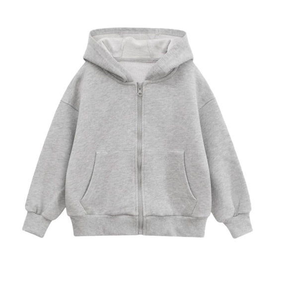 Girls Boys Zip Up Hoodie Soft Sweatshirt Kids Hoodies for Toddler Zipper Hoodie Jacket (Age 5-16 Years)(Color:Grey,Size:5-6Years)