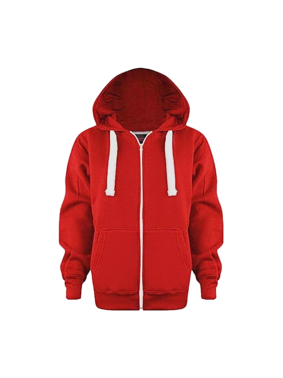 Girls Boys Zip Up Hoodie Sweatshirt Solid Classic Hoodie Cotton Coat Cute Jackets With Pockets Children's Winter Coat for New Years Gifts 3-4 Years