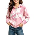 thumbnail image 1 of Girls Boys Zip Up Hoodies Sweatshirt Casual Full Zip Up Printed Long Sleeve Warm Uniform Jacket Fall Winter Fashion Coat with Pockets Pink 5-6 Years, 1 of 6