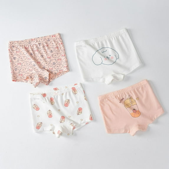 Girls' Boyshorts Underwear - 4 Pack Soft Seamless Girls Panties Boy Shorts - Breathable Panties for Girls (1-12 Years) White 7-8 Years