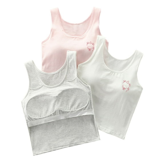 Girls Bra Fit for 11-15 Years for Teens & Big Girls Breathable Bra Wire Free Push Up with Adjustable Straps