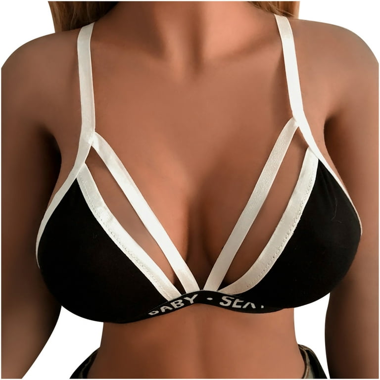 Girls Bra Alluring Women Cage Bra Elastic Cage Bra Strappy Hollow Out Bra  Bustier Strapless Bra for Big Busted Women Built in Bra Tank Tops for Women