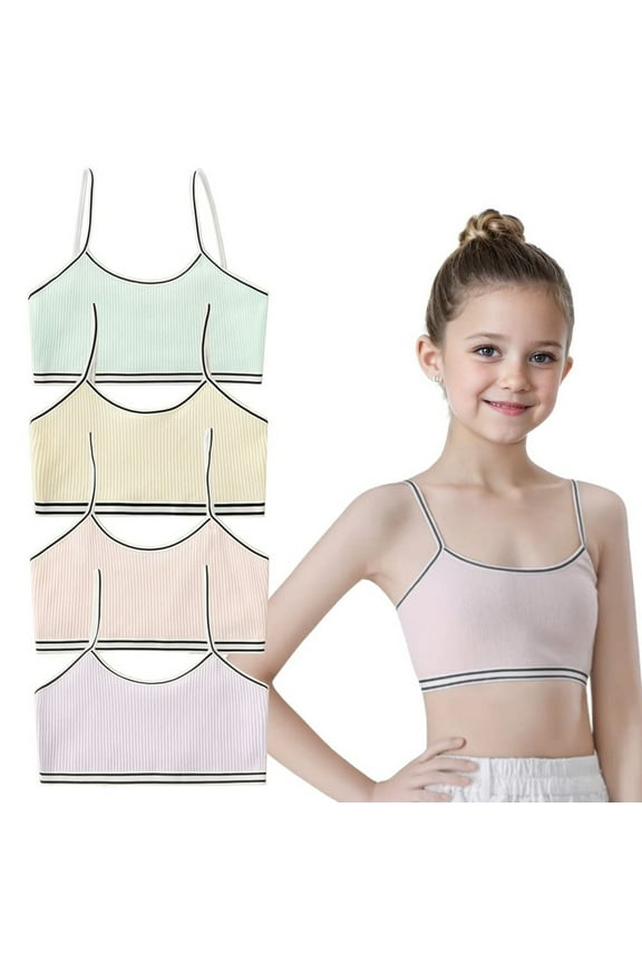 Teen Girls' Everyday Bra Fit for 10-12 Years for Teens & Big Girls Sports Training Bras Elastic Shoulder Straps with Adjustable Straps