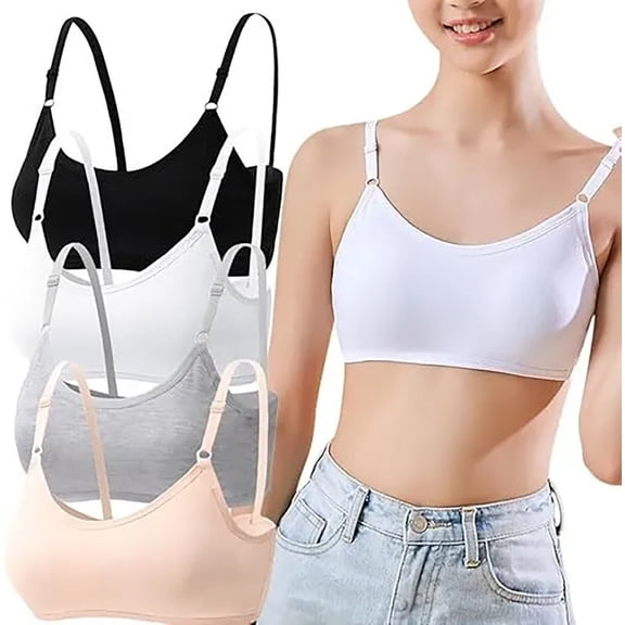 Girls Bra Fit for 12-16 Years Teens & Big Girls Wire Free Push Up Cotton Breathable Cami Bra with Adjustable Straps