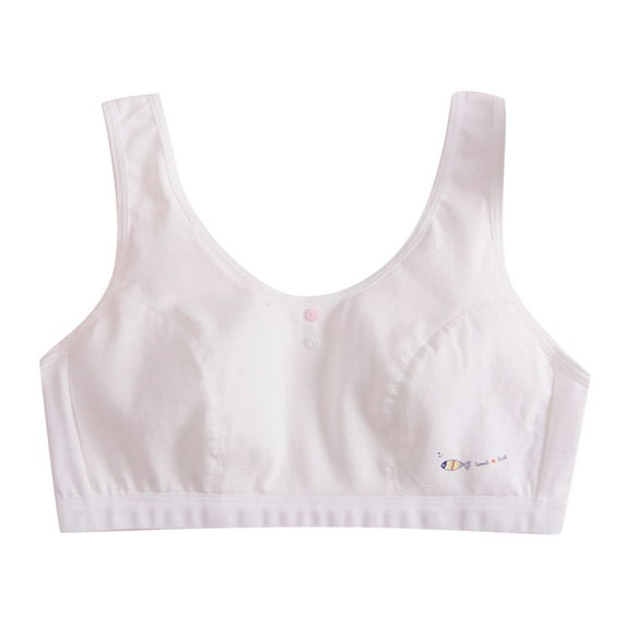 Girls Bra Girls Training Bra Kids Toddler Girls' Sports Bra Cotton Bustier Wide Straps Training Bra Strap Top With Removable Pads for Children Teenagers