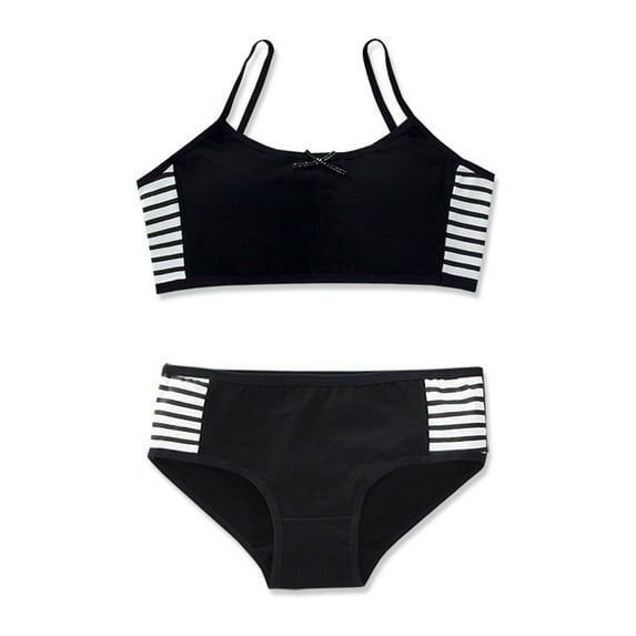 Girls’Bra Set,Large Children And Adolescent Girls Sports Underwear Bra+Panties Set