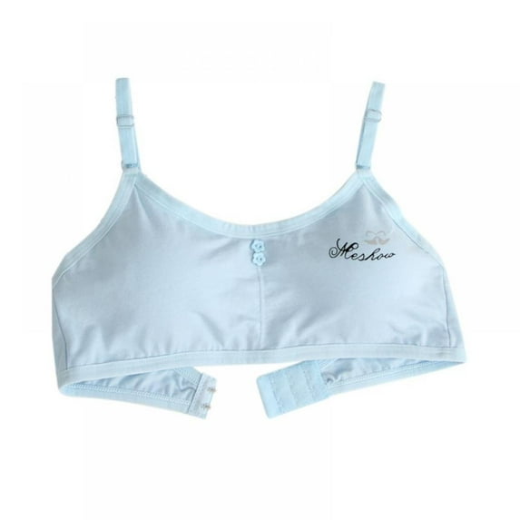 Girls Bra T-Shirt Seamless Molded Cup for Little Girls Big Girls with Pads,1PCS