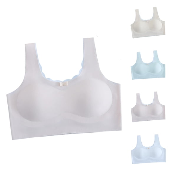 Girls' Bra Without Underwire X Back Bustier With Removable Padded And Wide Straps Underwear Seamless Bralette Top For 8 18 Years Children To