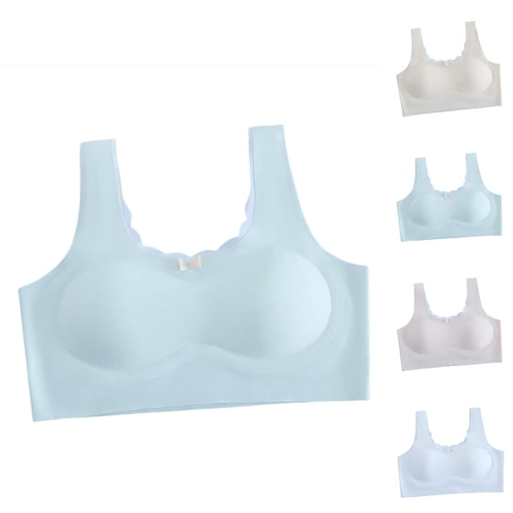 Girls' Bra Without Underwire X Back Bustier With Removable Padded And Wide Straps Underwear Seamless Bralette Top For 8 18 Years Children To