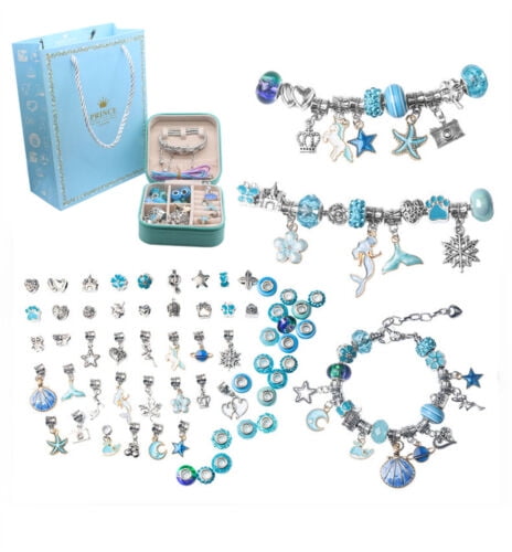Girls Bracelet Making Kit Beads Jewellery Charms Pendant Set DIY Craft Kids Gift
