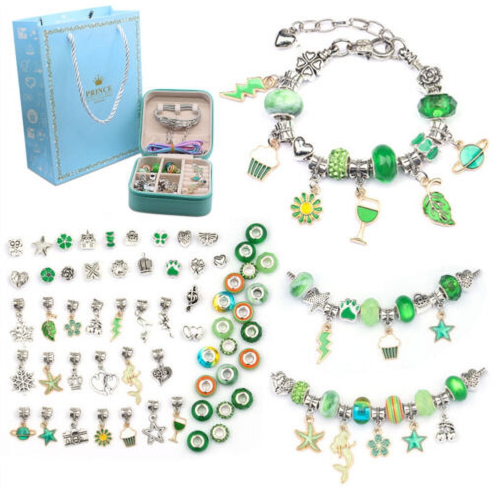 Girls Bracelet Making Kit Beads Jewellery Charms Pendant Set DIY Craft Kids Gift