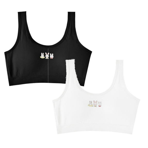 Girls Bralette Sets Teen Girls' Sports Bra Racerback Straps & Soft Elastic Waistband Cotton & Spandex for 10 To 16 Years,L