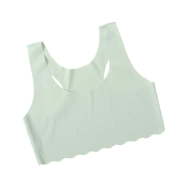 Girls Bras 10-12 Years Old Sport Training Bra Seamless Racerback Soft and Comfortable Underwear Camisole Wireless Cotton Crop Tops Bralettes Light Green 10-14 Years