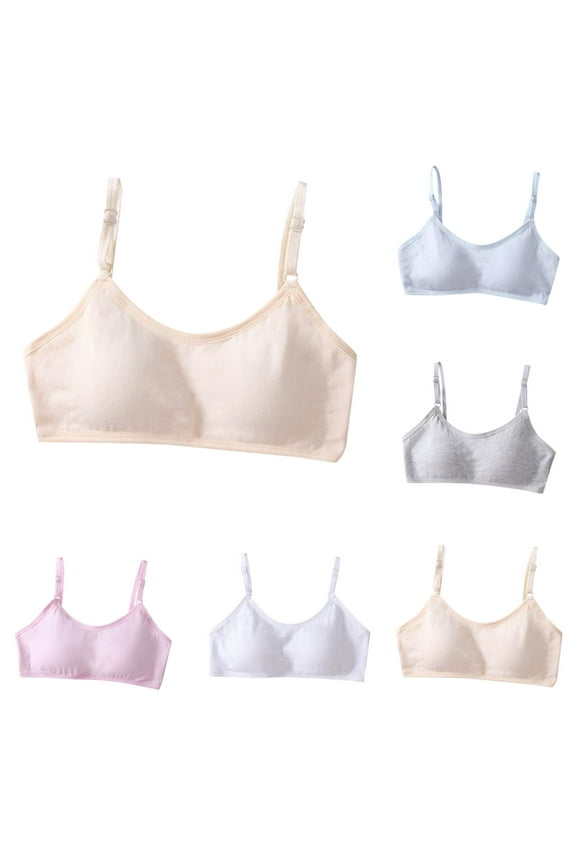 Girls Bras 5 Pack Lightweight Wireless Microfiber Bras for Girls, Seamless Molded Everyday Bra