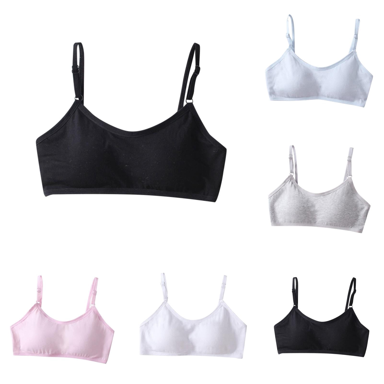 Girls Bras 5 Pack Lightweight Wireless Microfiber Bras for Girls ...