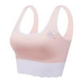 thumbnail image 1 of Girls Bras Seamless Bra Cute Printed Padded Sports Bra Longline Running Summer Cooling Cami Bralette Tank Top, Pink, L, 1 of 3