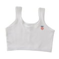 thumbnail image 1 of Girls Bras Size 10-12 Teen Girls' Training Bra Seamless Cotton Cami Wireless Bras Elastic Kids Sports Bra Crop Tops,White,8-12 Years, 1 of 3