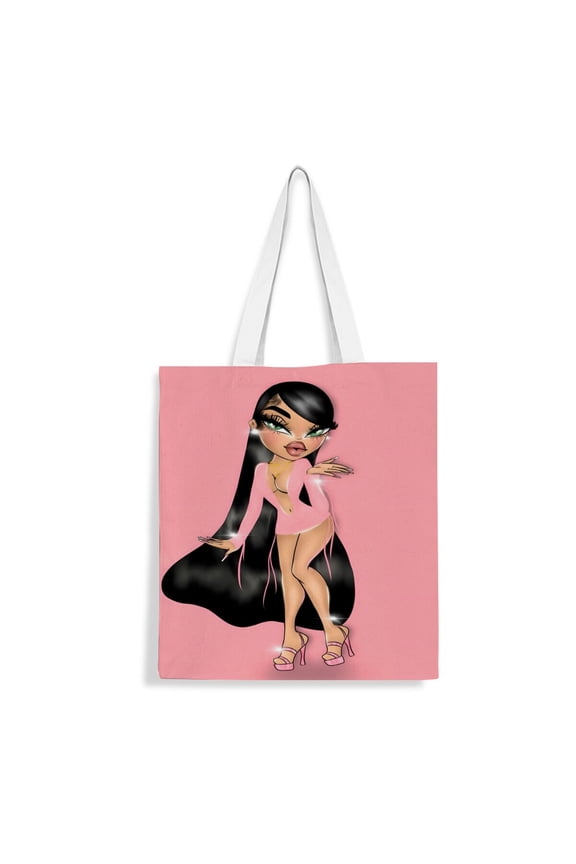 Girls Brat Handbag 13.8*15.8 Inches Made Of Canvas Material Durable And Stylish Showcasing Personal Style