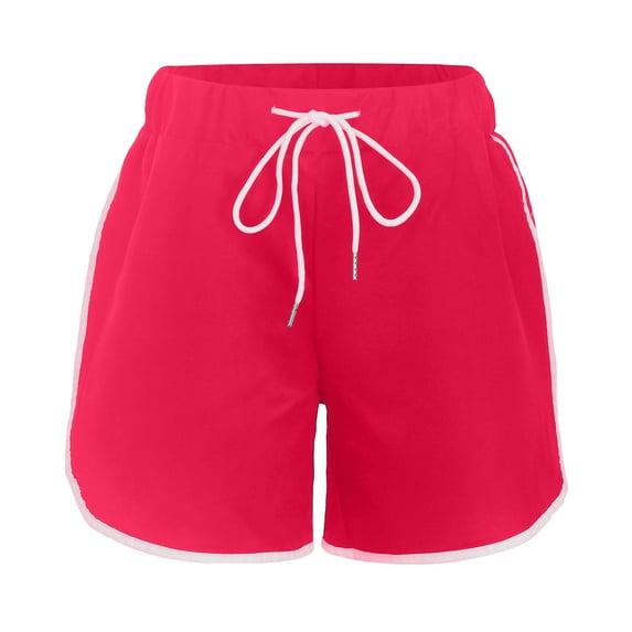 Girls Breathable Four Way Stretch Athletic Shorts for Everyday Play and School Sportswear for Girls 3-14, 5-6 Years, Red