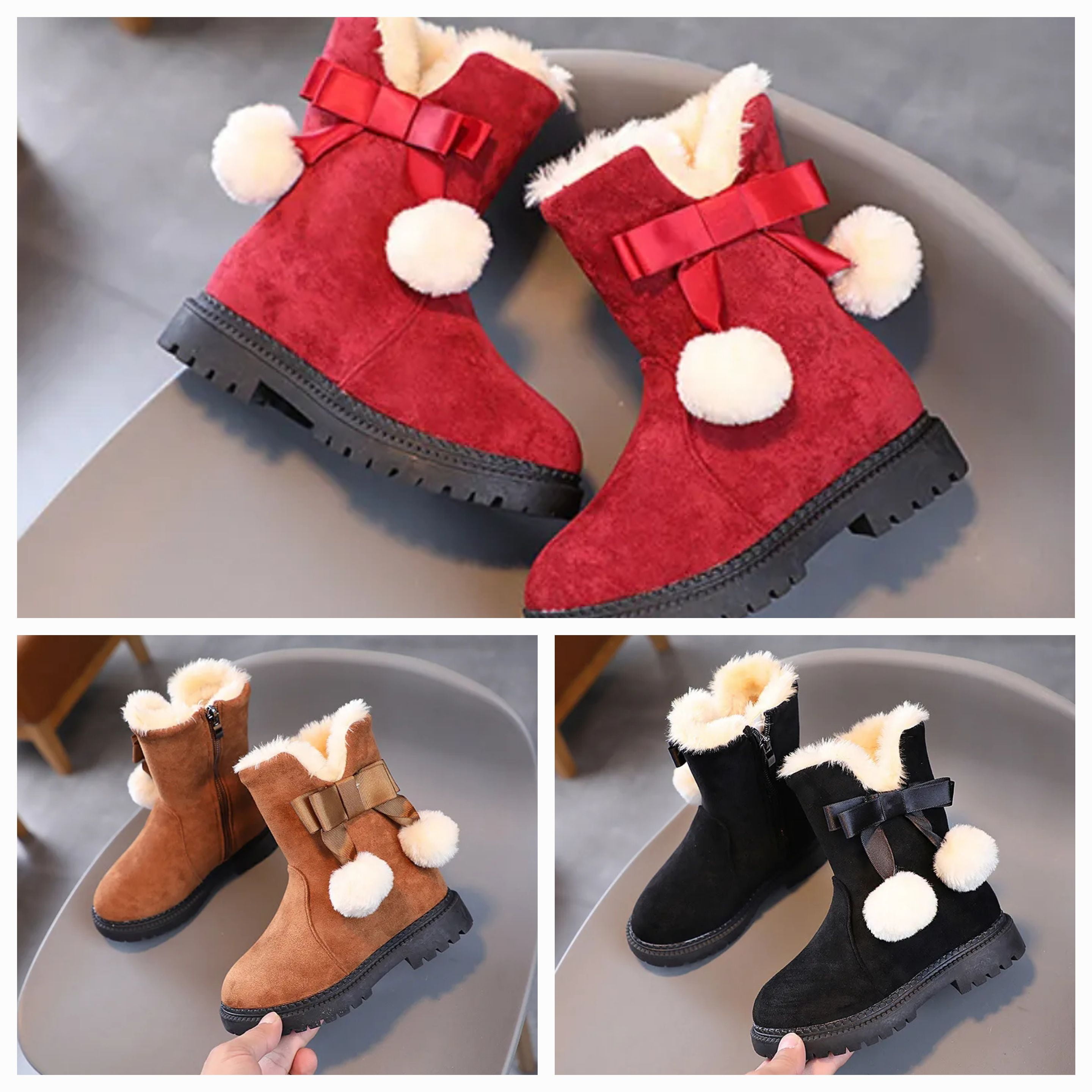 Boots with Pom Poms