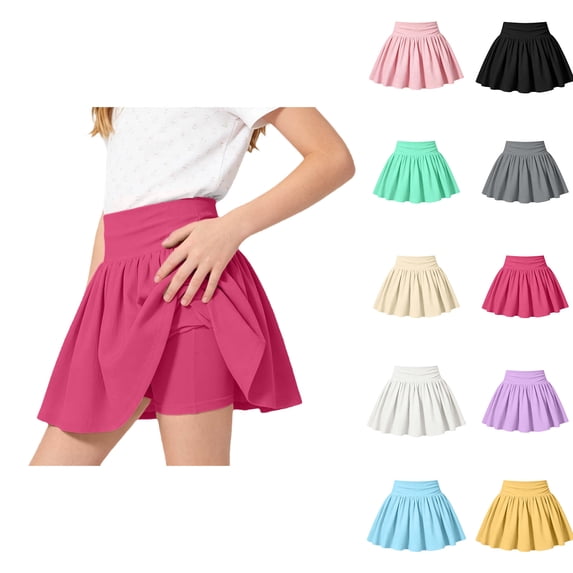 Girls Butterfly Shorts 2-in-1 High Rise Flowy Shorts Tennis Skirt Pink Butterfly Shorts Girls Shorts for Girls 5-6 Years