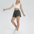 thumbnail image 1 of Girls Butterfly Shorts Casual 2 in 1 Zipper Pockets Girls Athletic Shorts High Waisted Drawstring Soccer Short Pants, 1 of 7
