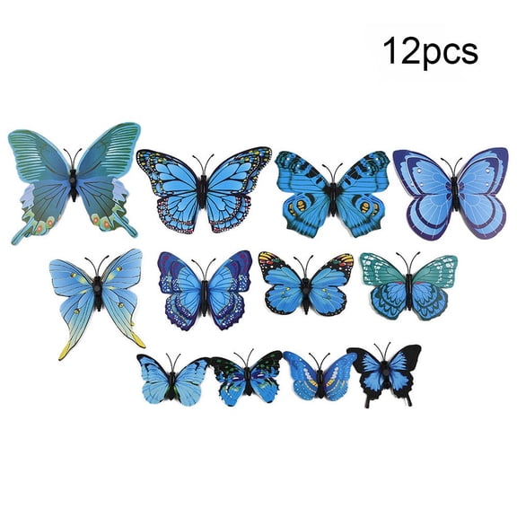 Girls Butterfly Wall Stickers Home Decor Room Decoration Bedroom 12pcs