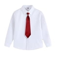 thumbnail image 1 of Girls' Button Down Shirts Boys Formal Outfit Boys White Dress Shirt Boys Uniform Shirt 4-5 years, 1 of 3