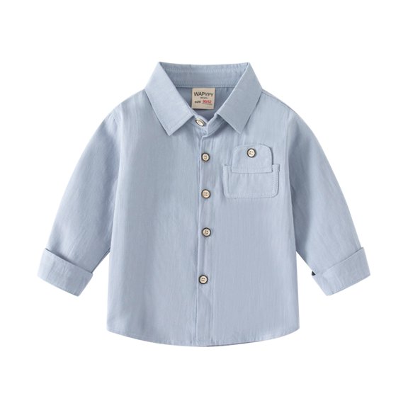 Boys Button Down Shirts Boys Formal Outfit Blue Shirt Girls Dress Shirt Uniform Shirts for Girls Boys Girls Fashion