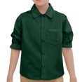 thumbnail image 1 of Boys' Button Down Shirts Boys Formal Outfit Boys Green Dress Shirt Girls School Uniform Shirts Boys Girls Fashion, 1 of 5