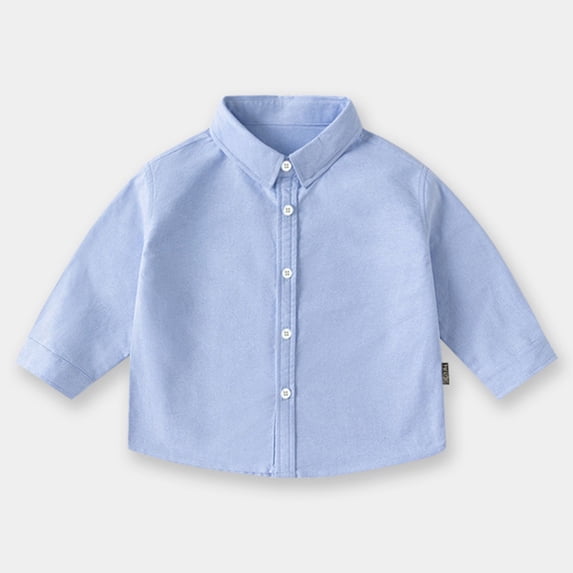 Girls Button Down Shirts Boys Formal Outfit Light Blue Long Sleeve Shirt Dress Shirt Toddler Shirts Boys 8-9 Years