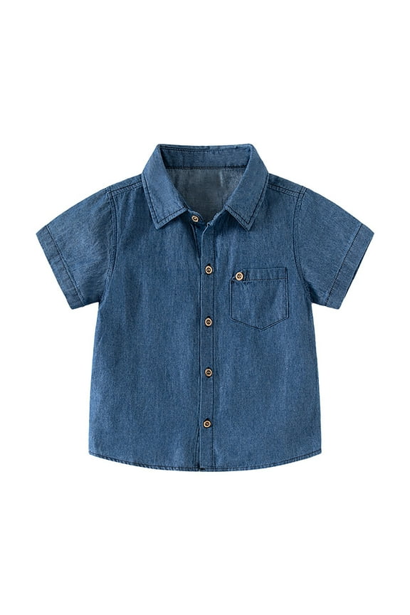Girls' Button Down Shirts Girls Navy Button Down Shirt Graduation Shirts School Shirt for Toddler Boy Boys Girls Fashion
